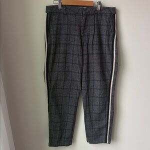 Sundry The Plaid Clean Straight Side Stripe Trouser Pants Gray Pockets Size 28